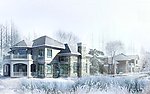高清雪中别墅背景