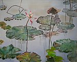意象油画 荷之三
