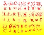 字母 带花字母