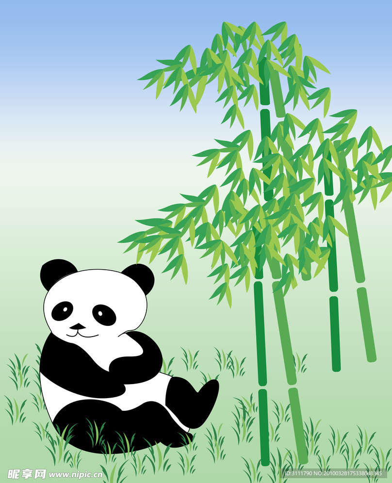熊猫 竹 移门 图案