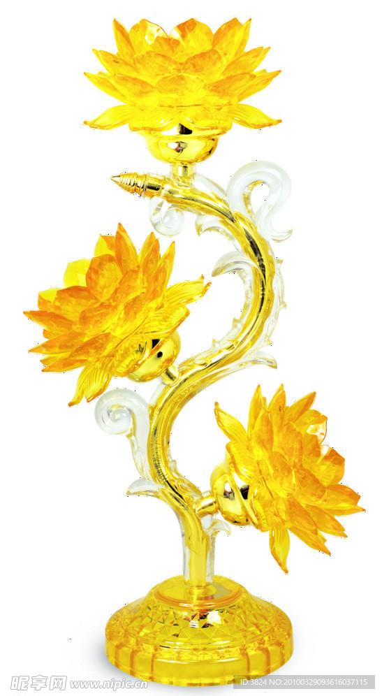 金色水晶莲花灯