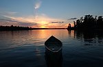 夕阳湖面