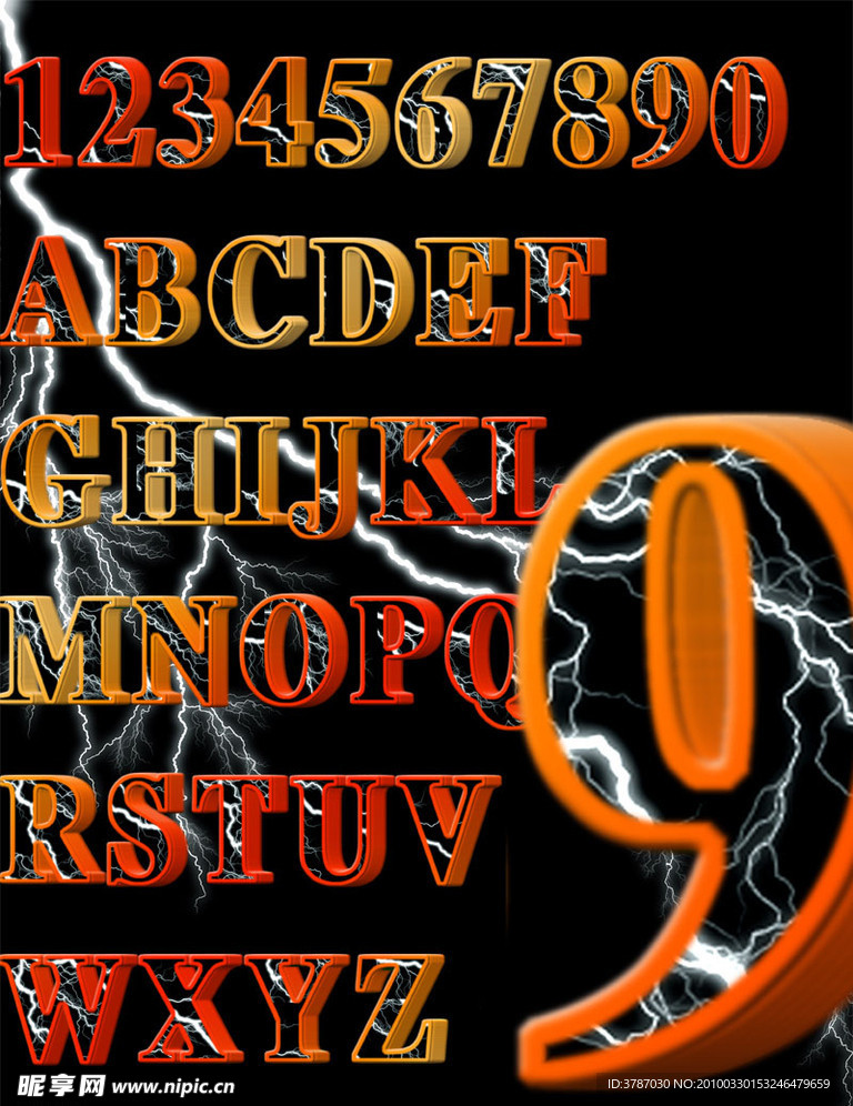 立体字母数字