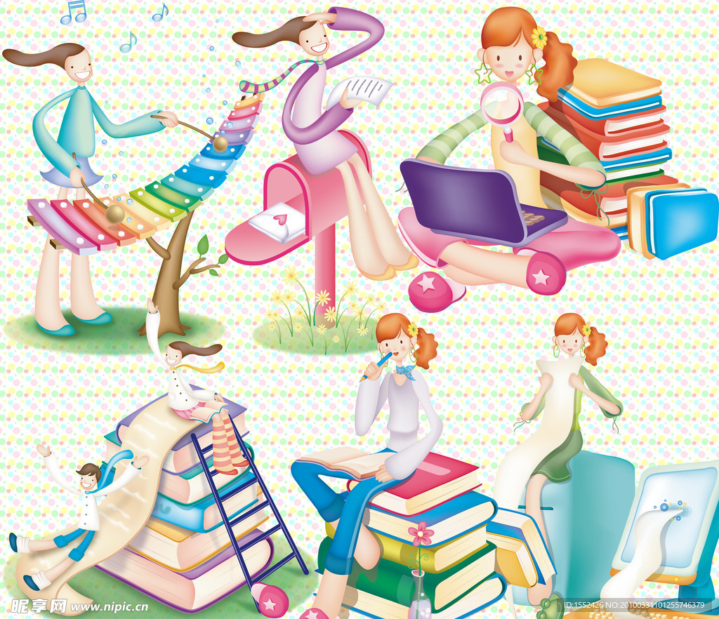 可爱女孩插画