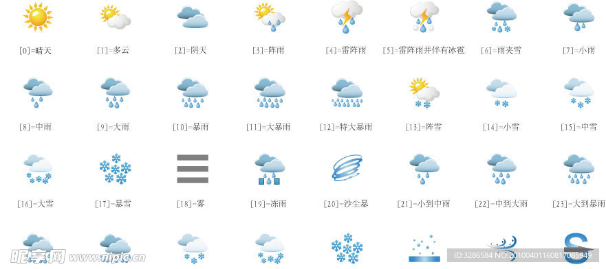 天气状态图标矢量