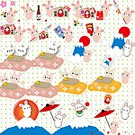 日本风情可爱兔子