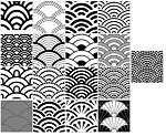几款日本波浪花纹背景矢量素材