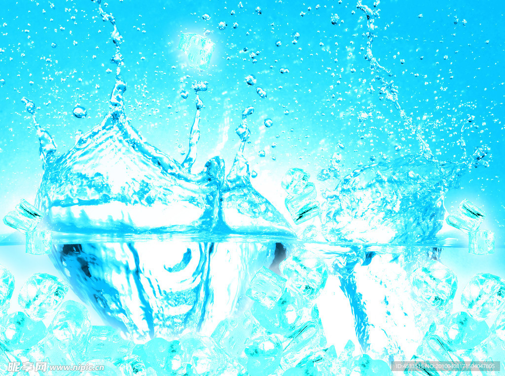 水 冰块分层素材
