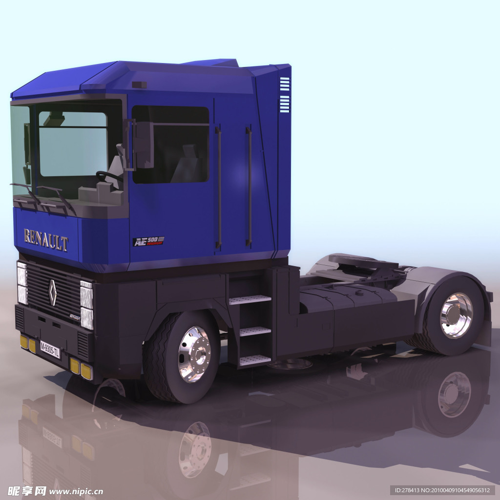 3D模型图库 交通工具 拖车 大卡车 卡车头