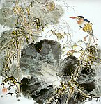 房新泉作品 荷深水风阔 雨过清香发