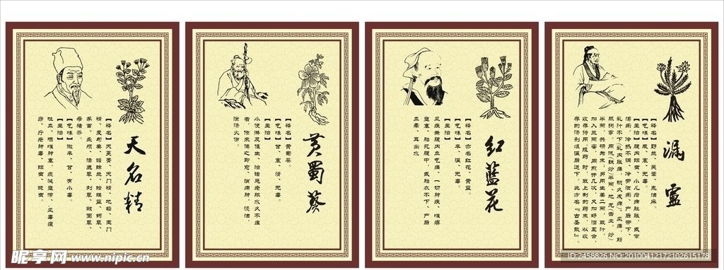 古典医药墙画