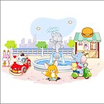 大象在公园玩耍