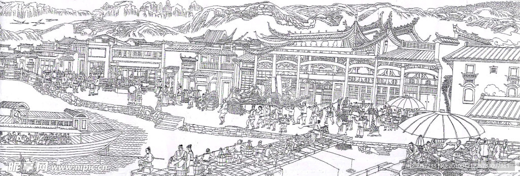 白描安徽长卷06