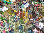 象素画 城市 现代城市