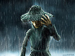 雨中的稻草人