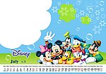 迪士尼儿童日历模板（07月）