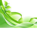 绿色 环保 动感线条 树叶 绿叶 水珠 花蕾 波浪线 花纹 背景 矢量素材