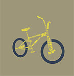 字母组成的自行车图案