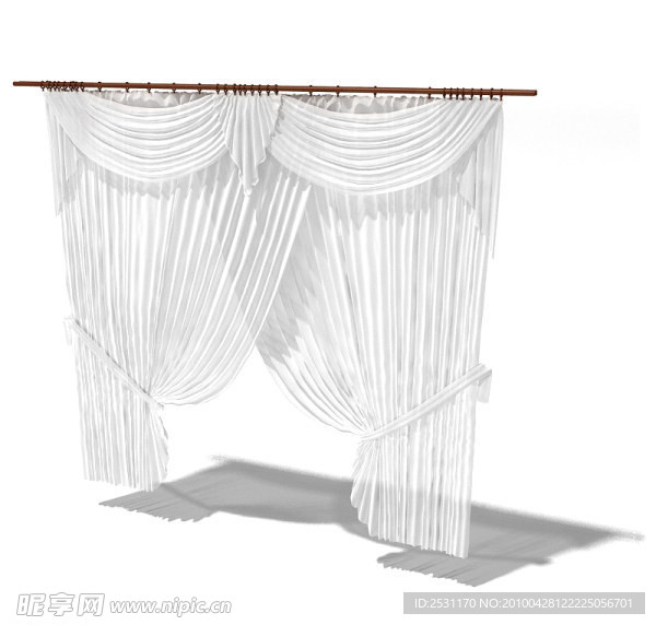 精品窗帘3D模型01