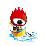 2008北京奥运皮划艇男子小浪人矢量素材