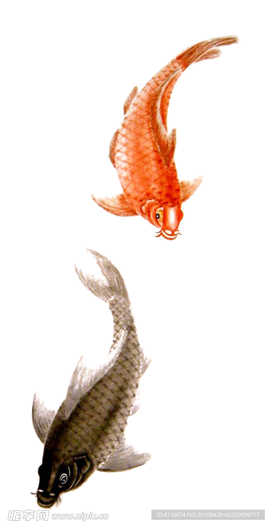 水墨画鱼