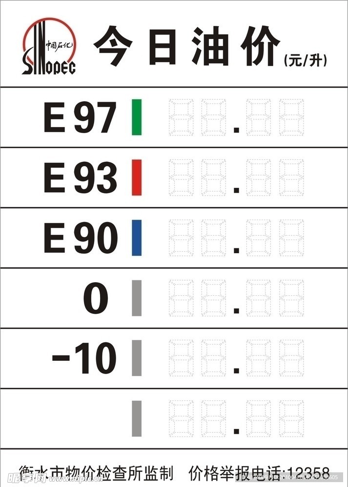 中国石化 油价牌