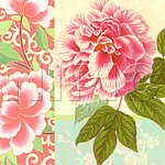 花卉油画55258 一套四幅 （ 50厘米 X 50厘米 ）