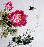 国画 牡丹 蝴蝶