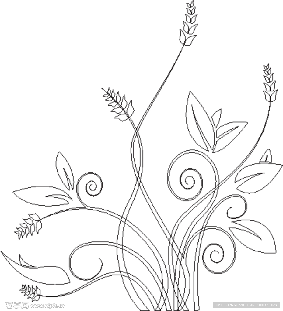 草 麦子 藤蔓 花纹