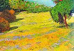 油画 梵高 公园里阳光照耀的草地