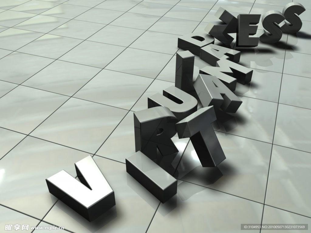 3D立体英文字母视觉效果
