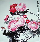 国画 牡丹 周清波作品