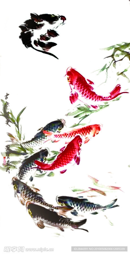 PSD水墨鱼05