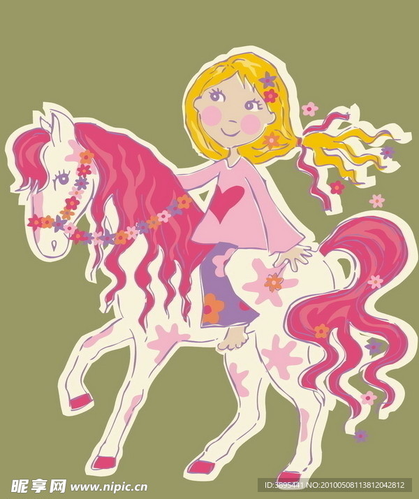 骑马的小女孩