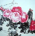 国画 牡丹 周清波作品