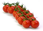 西红柿 新鲜的水果 特写 成排的水果