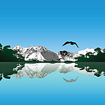 湖光山色矢量素材