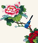 牡丹翠鸟
