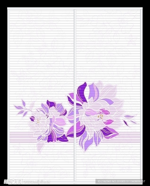 紫色花波浪板
