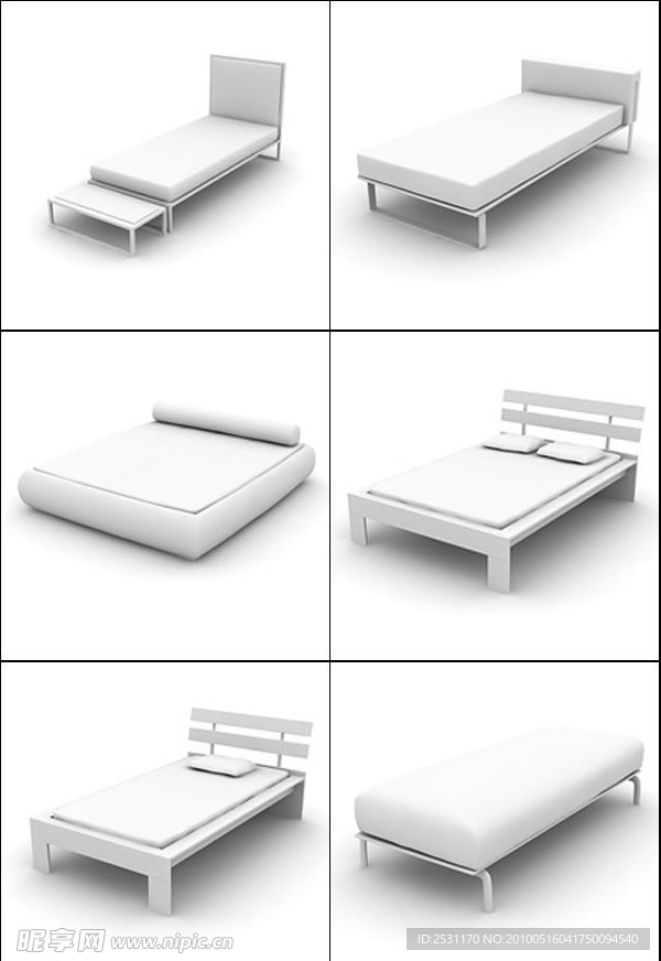 6款床的模型