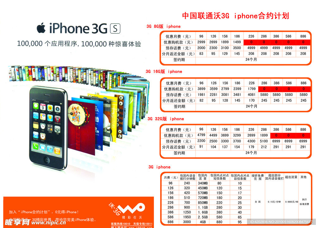 3G 中国联通 合约计划