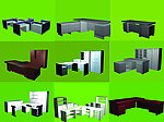 3D建模办公组合家具