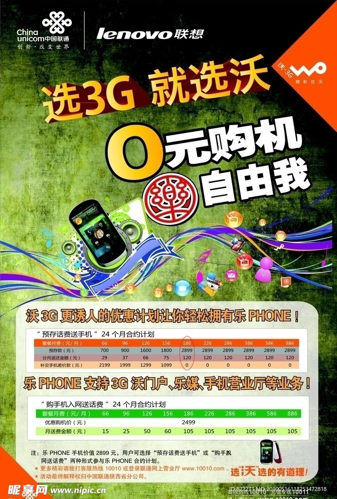 联通沃3G宣传展板