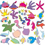 五颜六色的海洋生物