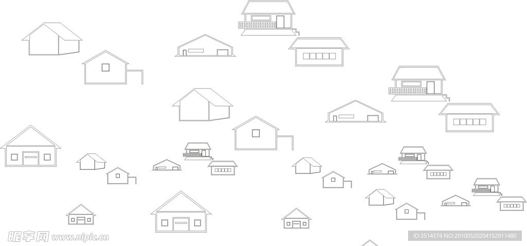 建筑房舍矢量图