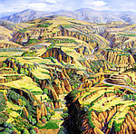 风景油画 装饰画 黄土高原