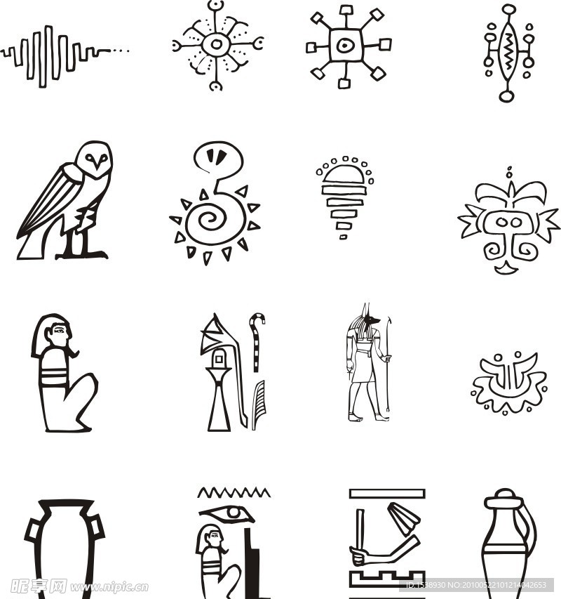 黑白古代图腾图案
