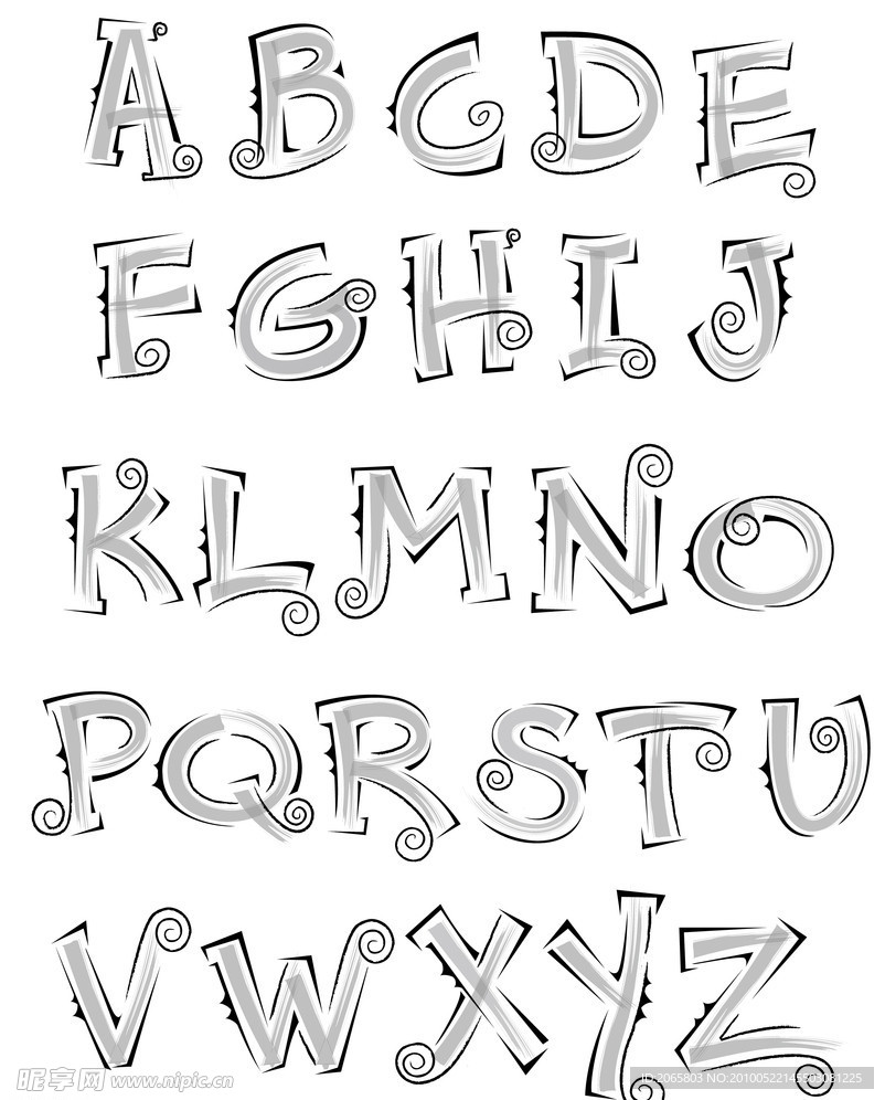 矢量艺术英文字母