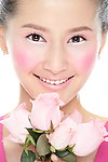 杨青 淡色 彩妆 鲜花 写真