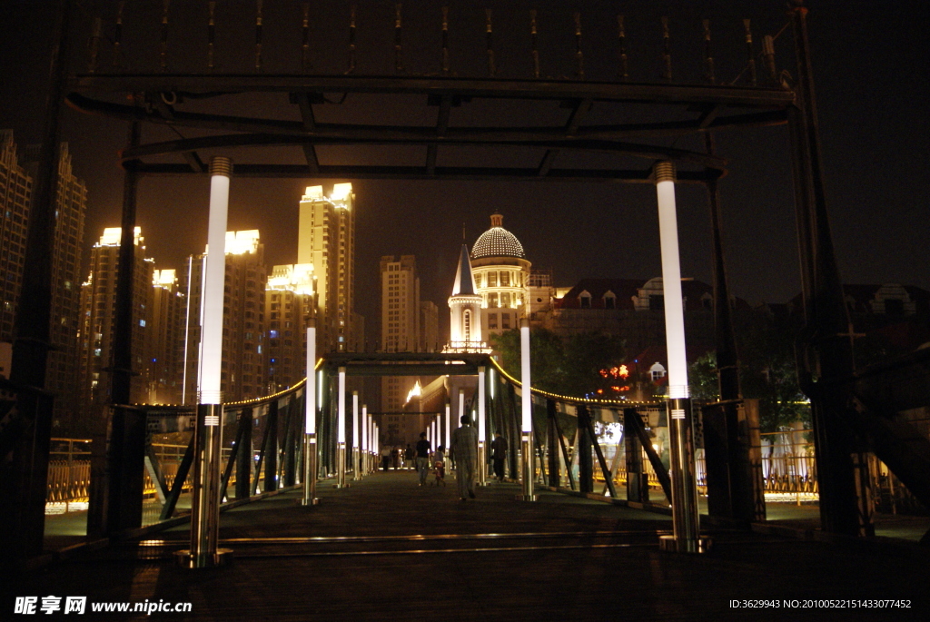 站在金汤桥观夜景